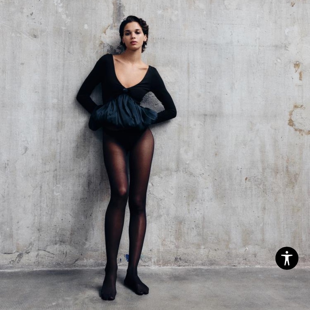 Zara Voluminous Flower Ballon Top NWT